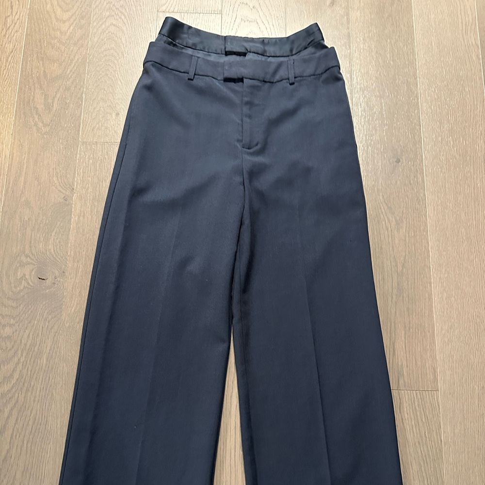 Women's Navy double waistband Trousers